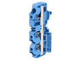 Conector Șine 0.5-10mm2 1 Pista 3 Borne Albastru, TE Connectivity