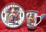 SET PORTELAN FINE ROYAL CU MODEL EGIPTEAN CEASCA / CANA CEAI CU FARFURIE