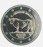 Moneda 2 euro comemorativa MALTA 2025_2_boul Maltez, UNC, Europa, Cupru-Nichel