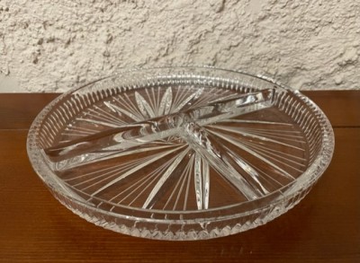 PLATOU COMPARTIMENTAT- CRISTAL DE BOHEMIA D25cm foto