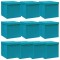 Cutii depozitare cu capace 10 buc. albastru 32x32x32 cm, textil