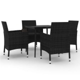 Cumpara ieftin Set mobilier de gradina cu perne 5 piese poliratan &amp; sticla