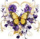 Sticker decorativ Fluture, Galben, 60 cm, 1316STK-3