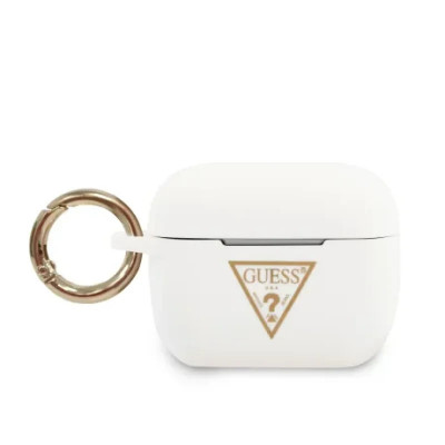 Husa Airpods Guess Silicone Triangle pentru Airpods Pro White foto