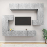VidaXL Set dulapuri TV, 8 piese, gri beton, PAL