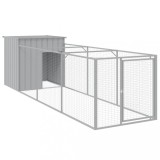 Cusca de caine &amp; tarc gri deschis 110x405x110cm otel galvanizat
