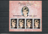 2017 , Lp 2158 , 20 ani de la moartea Printesei Diana , Bloc de 4 timbre - MNH
