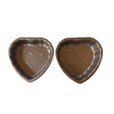 Forma pentru Tarte, Set 2 forme, Inima, Maro, 10 cm, 403COF