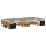 vidaXL Seturi de canapele cu pernă 11 pcs Lemn Solid de Acacia 3383914