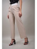 Cumpara ieftin Pantaloni Dama Estelle Bej, S/M, Full Length, Talie Combinata - Elegant, Confortabil, Poliester Vascoza Elastan