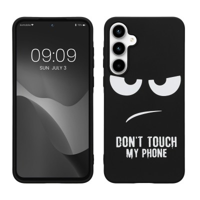 Husa Kwmobile pentru Samsung Galaxy A55, Negru/Alb, Silicon, KWM000021QD001C foto