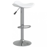 vidaXL Scaun de bar, alb, oțel cromat și piele artificială