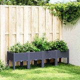 Cumpara ieftin Jardinieră de grădină cu picioare, albastru gri, 160x40x42 cm, PP