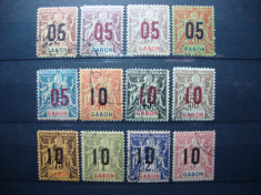 GABON 1912 SUPRATIPAR 12V./13V. OBLITERATE MNH foto