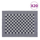 VidaXL Prosoape de bucătărie 20 buc. albastru și alb 50x70 cm bumbac