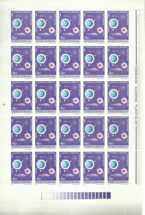 TSV$ - 1981 LP 1034 ALINIEREA PLANETELOR, SERIA IN COALA COMPLETA MNH/** LUX