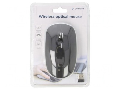 Mouse Optic Negru Fără Fir USB 10m 4 Butoane foto