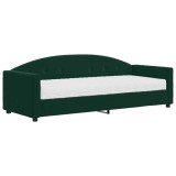 Cumpara ieftin Pat de zi cu saltea, verde inchis, 80x200 cm, catifea