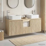 Cumpara ieftin Set dulap baie 3 buc. Stejar Sonoma 135 x 35 x 80 cm