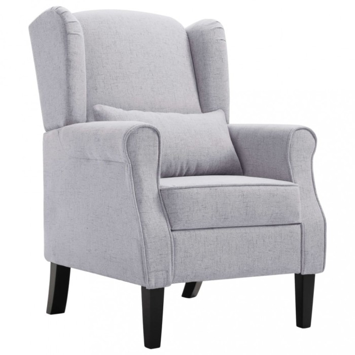 Gossi fotoliu, gri deschis, material textil