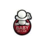Abtibild &quot;BABY IN CAR&quot; fundal rosu forma in relief Cod:TS-125 Automotive TrustedCars, Oem