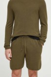 American Vintage pantaloni scurti barbati, culoarea verde