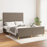 VidaXL Cadru de pat fără saltea, gri taupe, 140x200 cm, textil