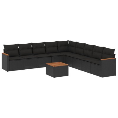 Patio Sofa Set 9-Locuri Black foto