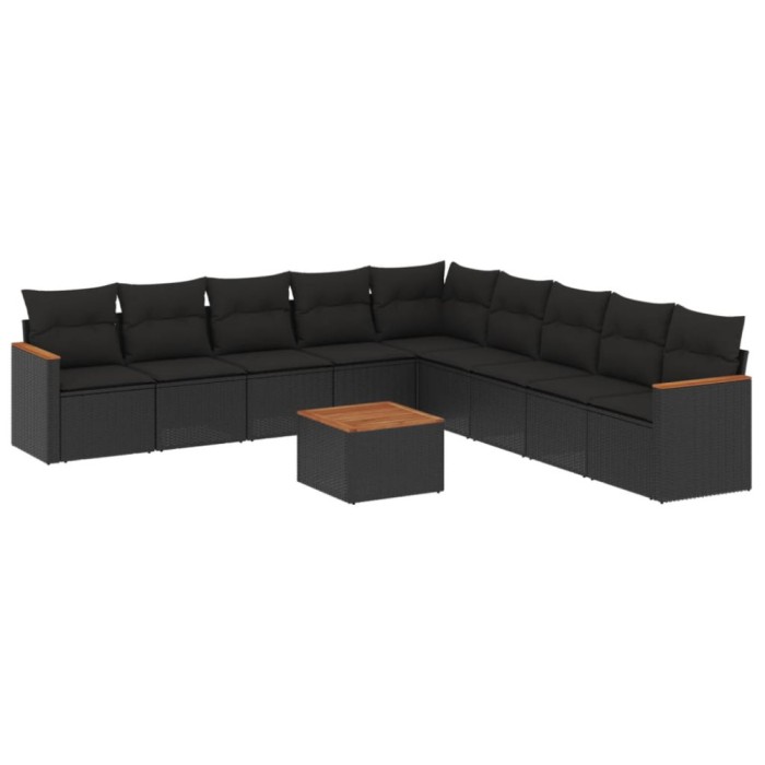 Patio Sofa Set 9-Locuri Black