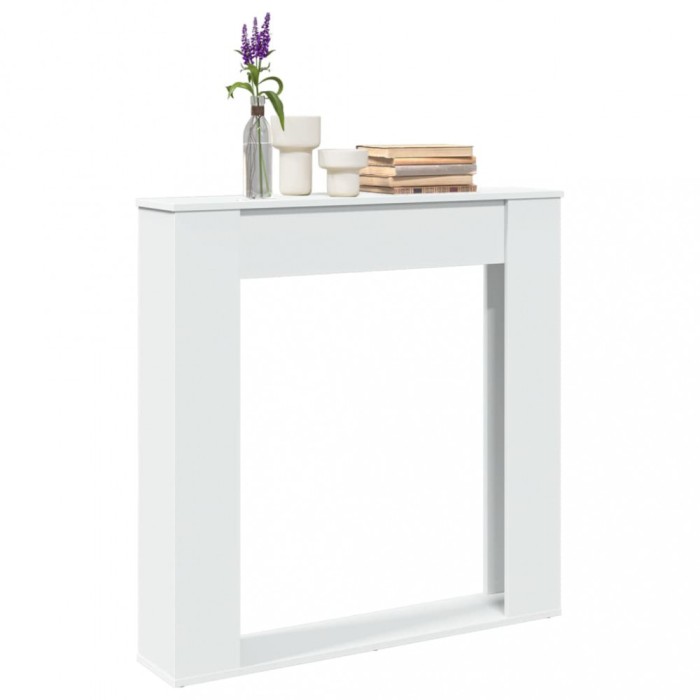Gossi masca de semineu, alb, 100x20x100 cm, lemn prelucrat