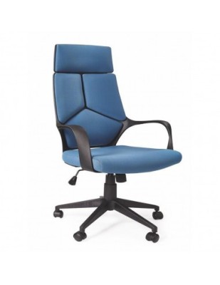 Scaun directorial HM Voyager, Ergonomic, Cadru Polipropilena, Stofa, Tetiera inclusa, Inaltime ajustabila, Mecanism de balans, 100 Kg, Albastru foto