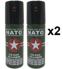 2 spray NATO paralizant de buzunar cu piper pentru autoaparare