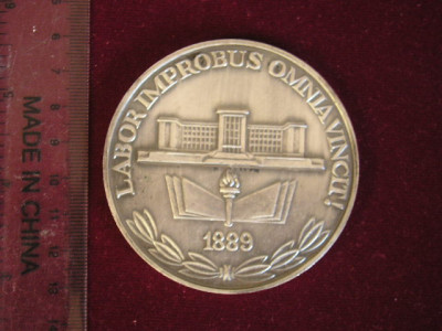QW1 16 - Medalie - tematica militara - Academia militara 1989 - Romania foto