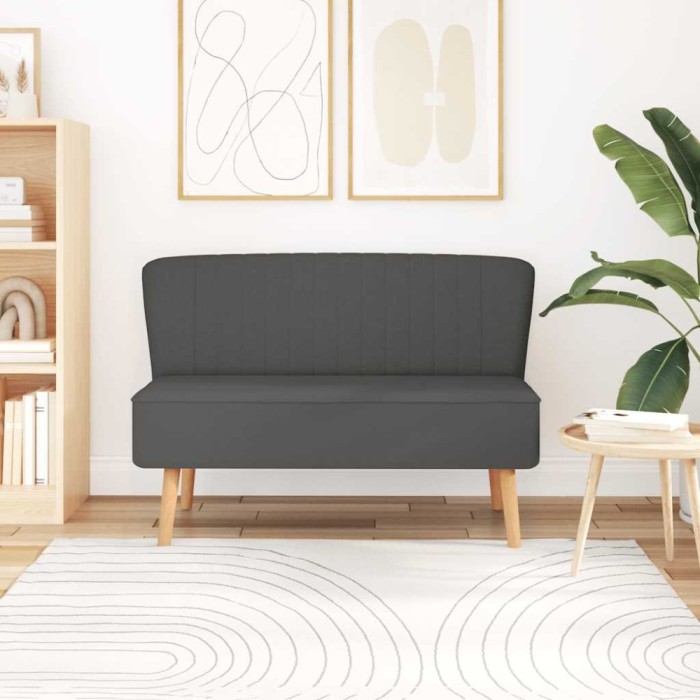 vidaXL Canapea din material textil, 117 x 55,5 x 77 cm, gri &icirc;nchis 244071