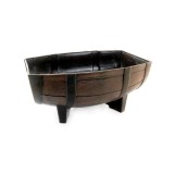 Ghiveci pentru flori, model butoi teak, 41x29x19 cm GartenVIP DiyLine, Strend Pro