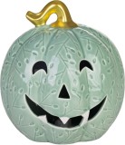 Dovleac decorativ LED din portelan MagicHome, menta, 14,8x16,4 cm