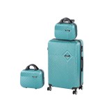 Set 3 Valize Rigide Leziter TraveLux Pro XIV Albastru Laguna, ABS, Roti Duble 360&deg;, Lacat