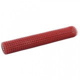Cumpara ieftin VidaXL Plasă de s&acirc;rmă, roșu, 10 x 1 m, oțel cu &icirc;nveliș PVC, pătrat