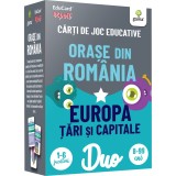 Orase din Romania-Europa: Tari si capitale. Pachete Duo EduCard