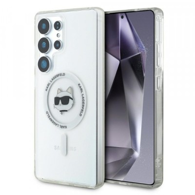 Husa MagSafe pentru Samsung Galaxy S25 Ultra S938, Karl Lagerfeld, IML Choupette&amp;#039;s Head, Alba foto