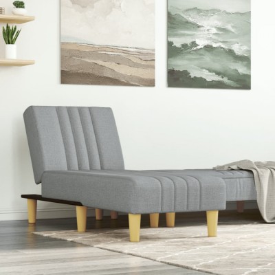 Șezlong, gri deschis, material textil foto