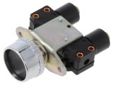 Buton pneumatic cu filet M12 și pini NC neagră