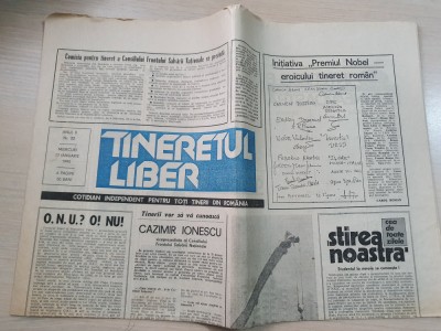 tineretul liber 17 ianuarie 1990-articol cazimir ionecsu foto