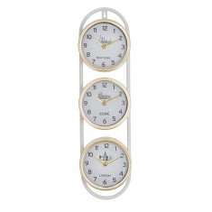 Ceas perete metal alb auriu 9,5 x 4 x 51 cm