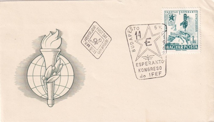 FILATELIE TEMATICA - PLIC UNGARIA TEMATICA OLIMPIC FDC ESPERANTO