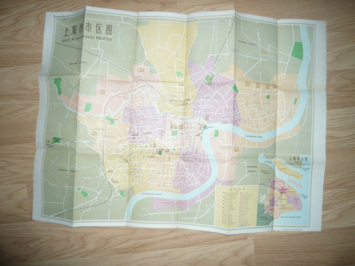 Harta veche Shanghai ,China , dim.= 73x52cm