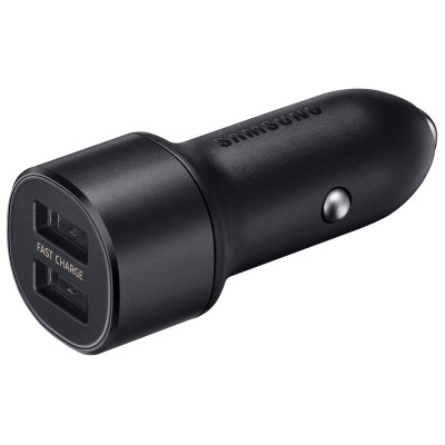 Incarcator Auto USB cu cablu MicroUSB - USB Type-C Samsung Galaxy A30 A305, EP-L1100, Fast Charging, 15W, 2 X USB, Negru foto