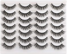 Ncally Lashes Gene false Wispy Natural Volum Faux Mink Gene false Gene ochi de pisica Pachet 14 perechiNcally Lashes Gene false Wispy Natural Volum Fa foto