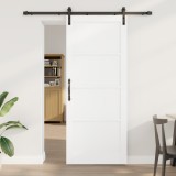 Ușa glisantă vidaXL cu set de accesorii alb 86x211 cm din lemn masiv de pin