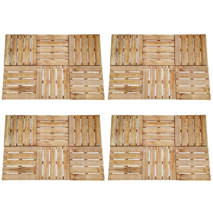 vidaXL Plăci de pardoseală, 24 buc., maro, 50 x 50 cm, lemn 276436
